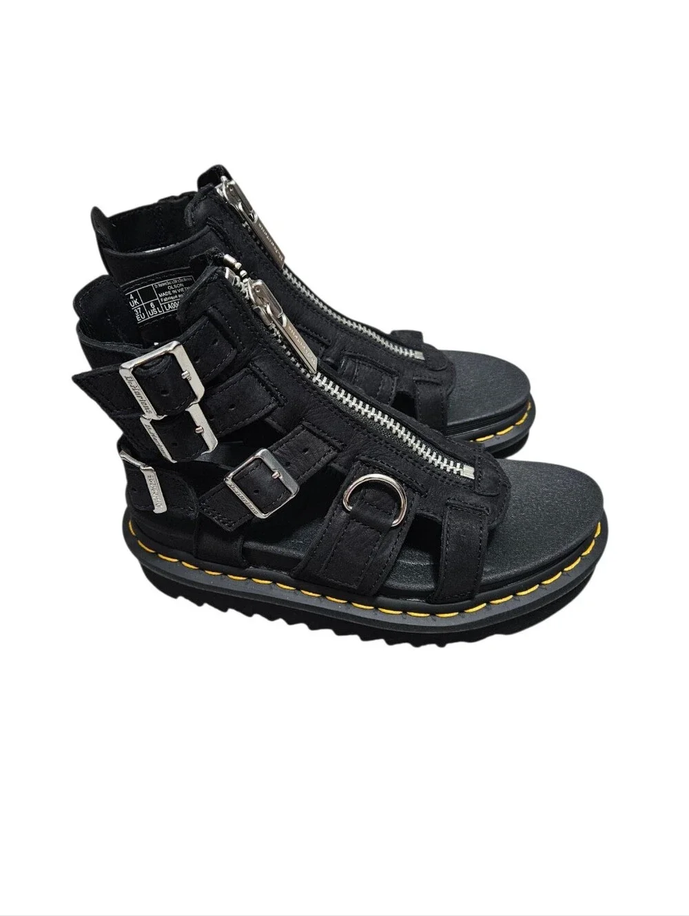 Dr Martens Black Olson Gladiator Platform Sandals NEW